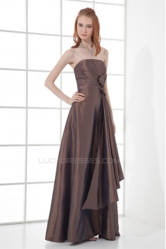 A-Line Strapless Sleeveless Taffeta Bows Mother of the Bride Dresses 2040192