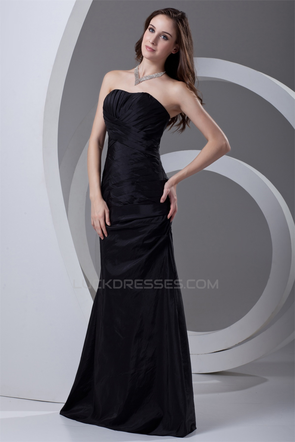 Long Black Strapless Mother of the Bride Dresses 2040194