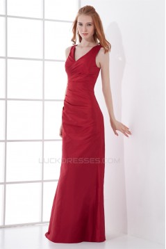 A-Line Sleeveless Taffeta Floor-Length V-Neck Mother of the Bride Dresses 2040197