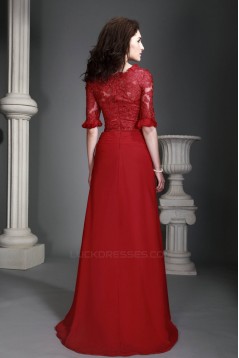 Sheath/Column Lace Chiffon Long Mother of the Bride Dresses 2040217