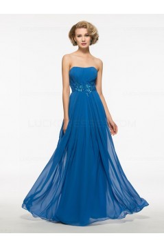 Long Blue Chiffon Mother of The Bride Dresses with A Jacket 3040015