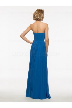 Long Blue Chiffon Mother of The Bride Dresses with A Jacket 3040015