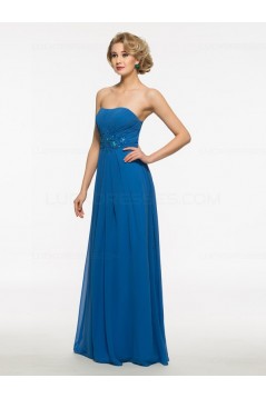 Long Blue Chiffon Mother of The Bride Dresses with A Jacket 3040015