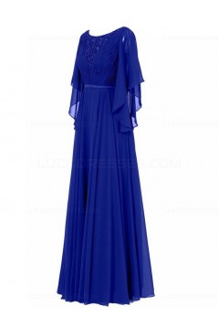 Long Purple Beaded Lace Chiffon Long Mother of The Bride Dresses 3040035