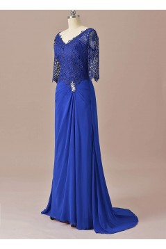 Sheath Lace Chiffon V-Neck Mother of The Bride Dresses 602010