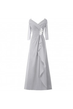 A-Line V-Neck Long Mother of The Bride Dresses 602011