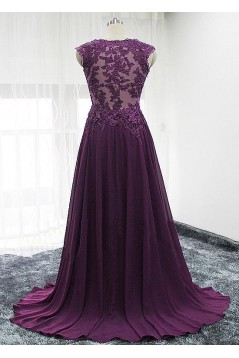 A-Line Lace Appliques V-Neck Mother of The Bride Dresses 602067