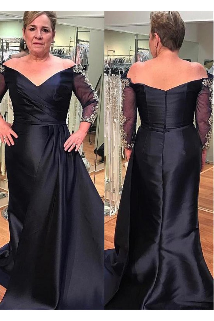 Elegant Off-the-Shoulder Long Mother of The Bride Dresses 602135