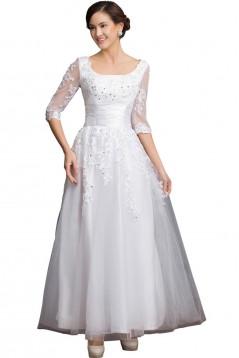 A-Line Tea Length Lace Appliques Tulle Mother of The Bride Dresses 602161