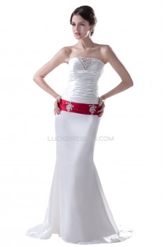 Cheap Strapless Trumpet / Mermaid Sweep/Brush Wedding Dresses WD010005