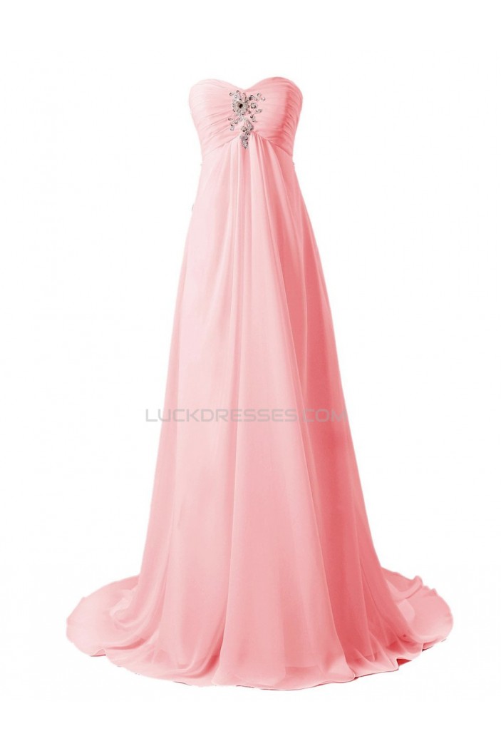 Empire Sweetheart Beaded Chiffon Sweep Train Maternity Wedding Dresses WD010016