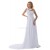 Sheath/Column Sweep Train Chiffon Wedding Dresses WD010022