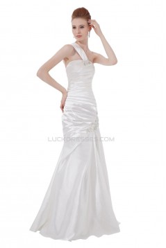 Sheath/Column One-Shoulder Floor-Length Wedding Dresses WD010023