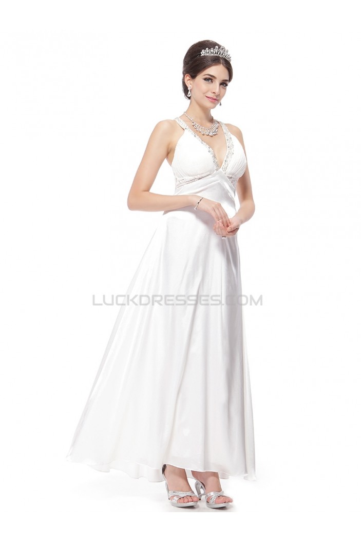 A-line V-neck Beaded Wedding Dresses WD010033