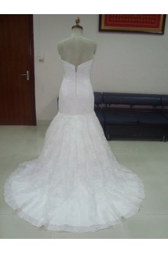 Trumpet/Mermaid Sweetheart Court Train Lace Bridal Wedding Dresses WD010075