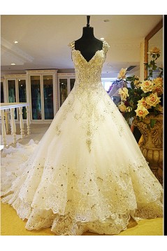Amazing Beaded Lace Bridal Gowns Wedding Dresses WD010085