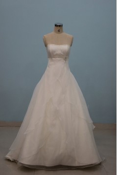 A-line Strapless Floor Length Bridal Wedding Dresses WD010087
