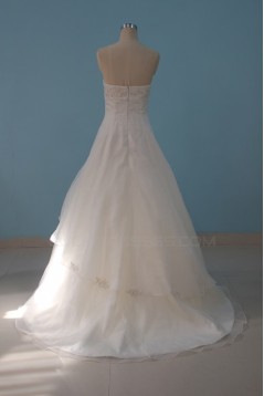 A-line Strapless Beaded Floor Length Bridal Wedding Dresses WD010088