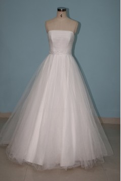 A-line Strapless Beaded Bridal Wedding Dresses WD010089