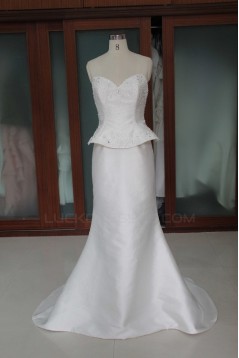 Trumpet/Mermaid Court Train Beaded Bridal Wedding Dresses WD010112