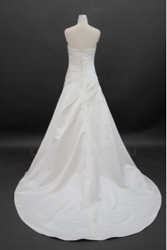 A-line Strapless Court Train Bridal Wedding Dresses WD010138