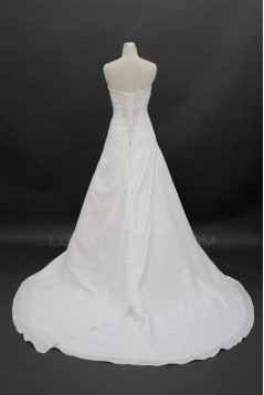 A-line Strapless Court Train Bridal Wedding Dresses WD010139