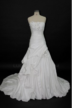 Elegant A-line Strapless Bridal Wedding Dresses WD010142