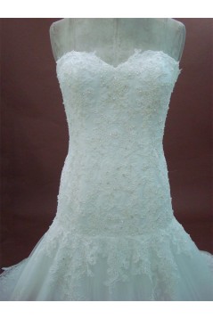 A-line Sweetheart Chapel Train Lace Bridal Wedding Dresses WD010163