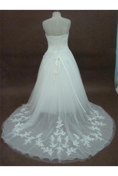 A-line Sweetheart Chapel Train Lace Bridal Wedding Dresses WD010166