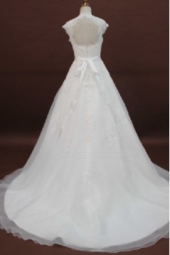 A-line Chapel Train Lace Bridal Wedding Dresses WD010175
