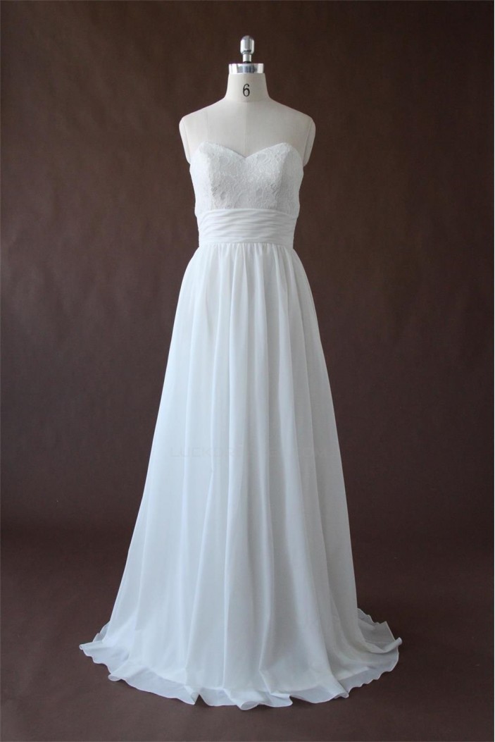 A-line Sweetheart Lace and Chiffon Bridal Wedding Dresses WD010199