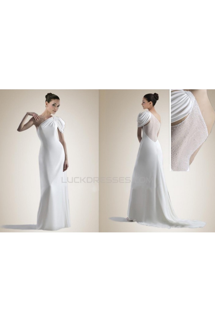 Sheath/Column One Shoulder Bridal Gown WD010260