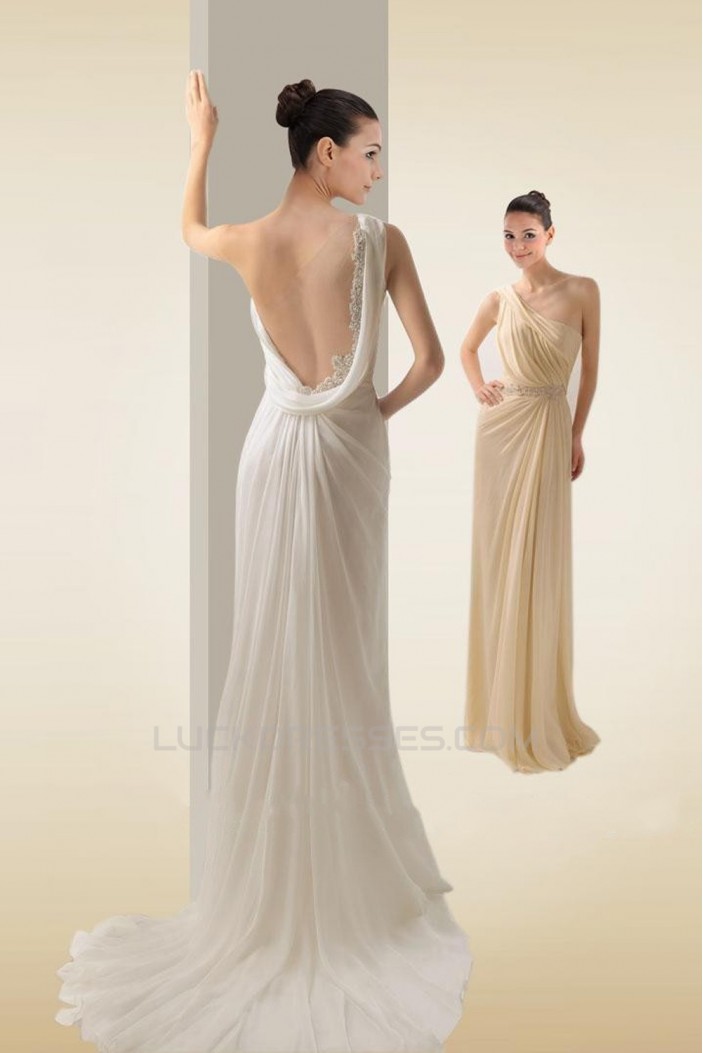 Sheath/Column One Shoulder Bridal Wedding Dresses WD010288