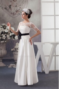 A-line Short Sleeves Bridal Wedding Dresses WD010294