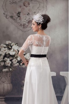 A-line Short Sleeves Bridal Wedding Dresses WD010294