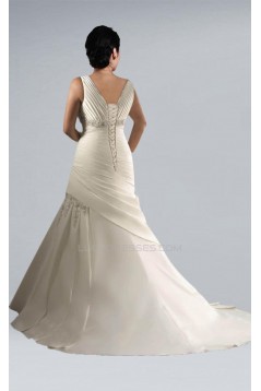 Elegant V-neck Plus Size Bridal Wedding Dresses WD010308