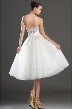 A-line Strapless Short Bridal Wedding Dresses WD010326