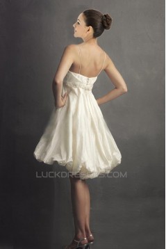 Ball Gown Spaghetti Strap Short Bridal Wedding Dresses WD010328