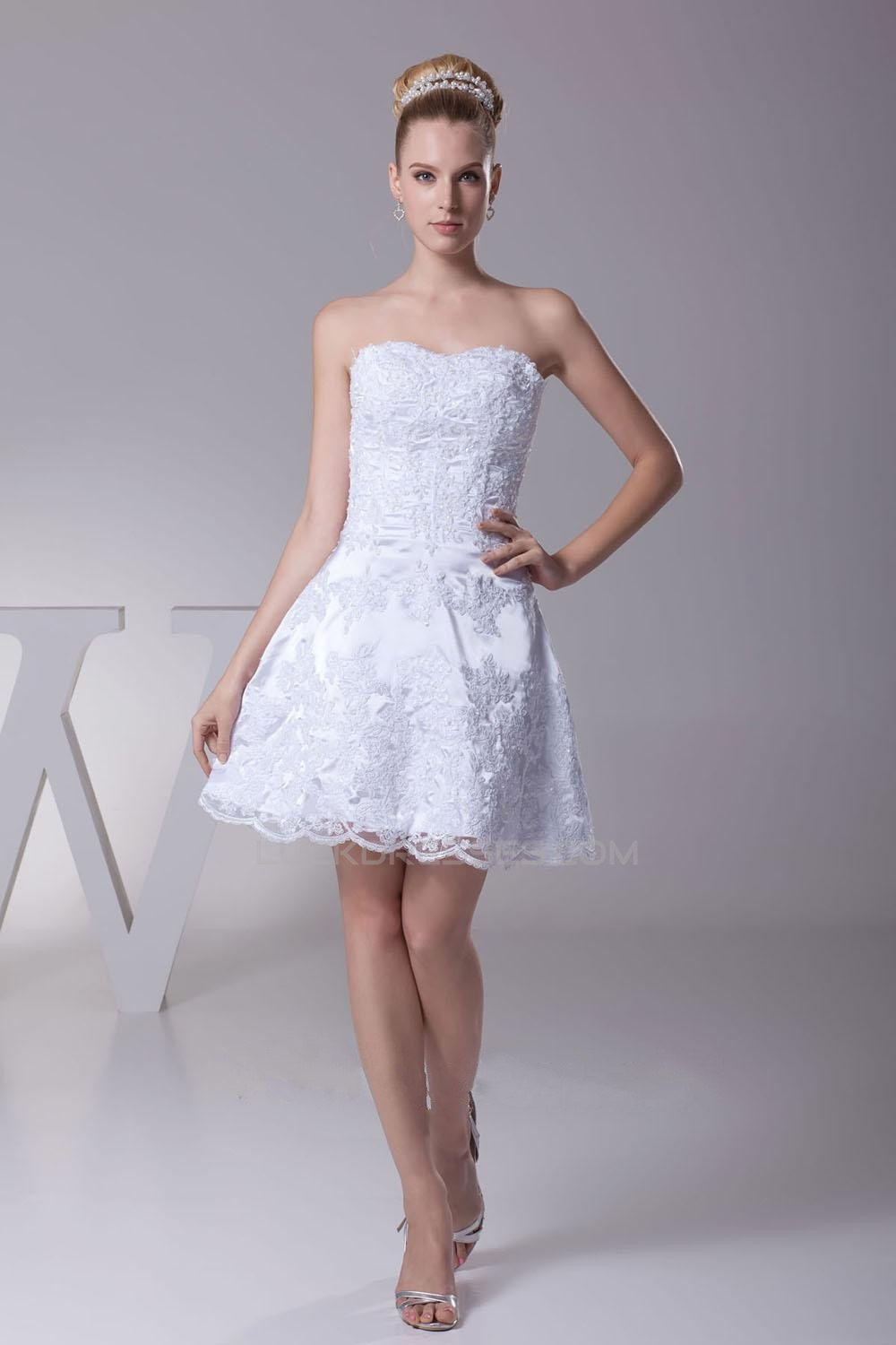 A line Short Mini Bridal Wedding Dresses WD010334