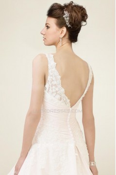 A-line V-neck Lace Bridal Wedding Dresses WD010345