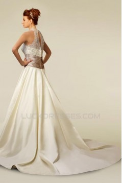 A-line Lace and Satin Bridal Wedding Dresses WD010350