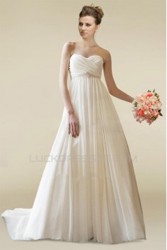 Empire Beaded Chiffon Maternity Bridal Wedding Dresses WD010351