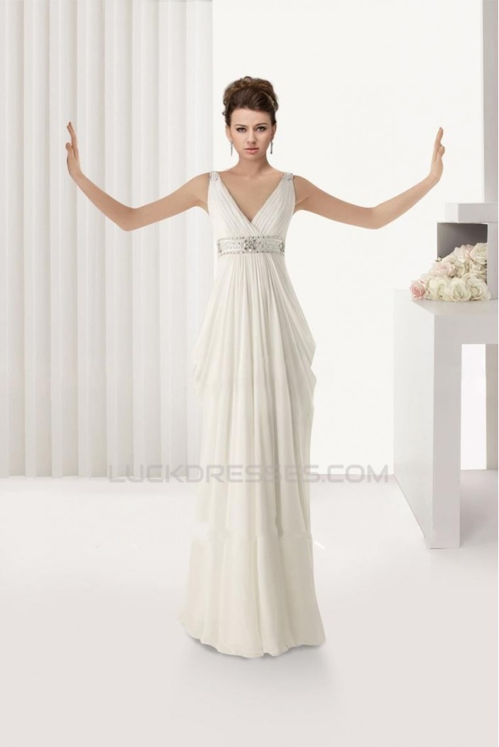 Empire V-neck Beaded Chiffon Maternity Bridal Wedding Dresses WD010352