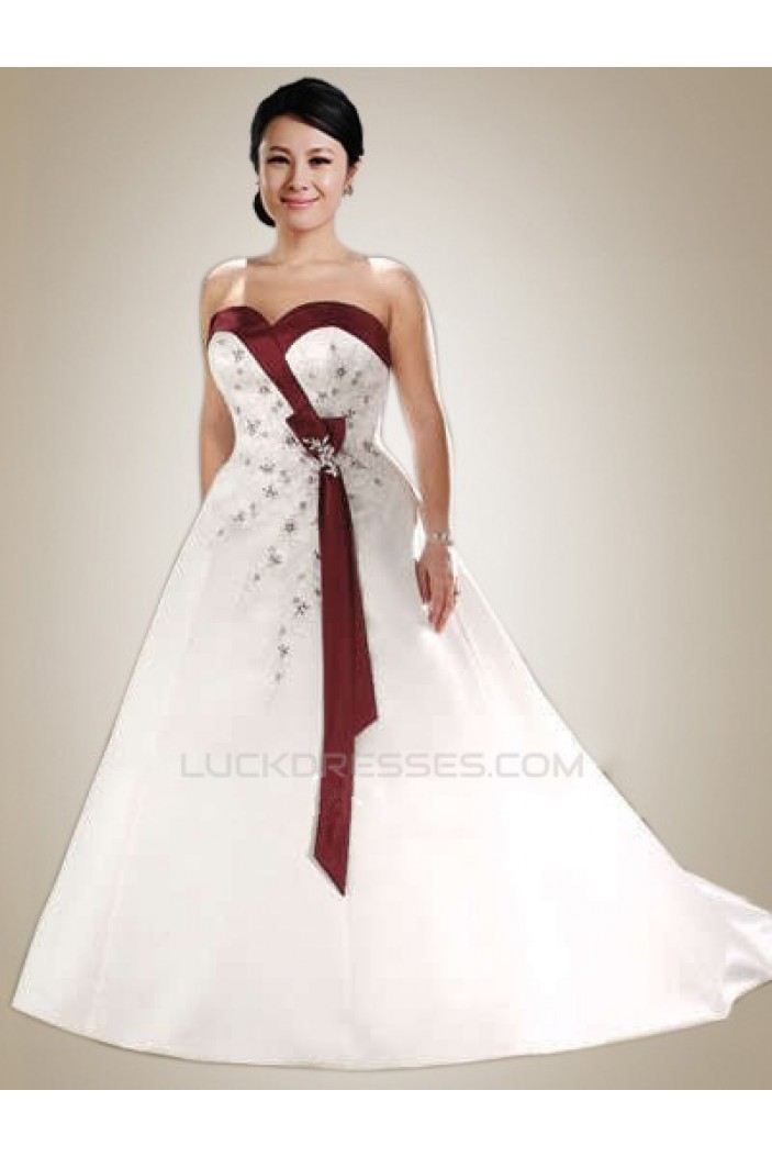 A-line Sweetheart Plus Size Bridal Wedding Dresses WD010369