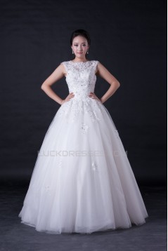 Ball Gown Beaded Appliques Floor Length Bridal Wedding Dresses WD010390