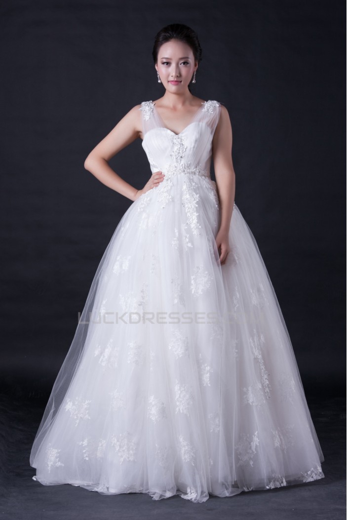 Ball Gown V-neck Lace Appliques Bridal Wedding Dresses WD010392