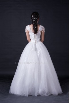 Ball Gown V-neck Beaded Bridal Wedding Dresses WD010393