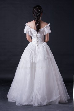 Ball Gown Off the Shoulder Beaded Lace Bridal Wedding Dresses WD010394