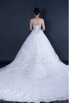 A-line Sweetheart Beaded Cathedral Train Bridal Wedding Dresses WD010399