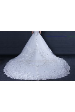 A-line Sweetheart Beaded Cathedral Train Bridal Wedding Dresses WD010399